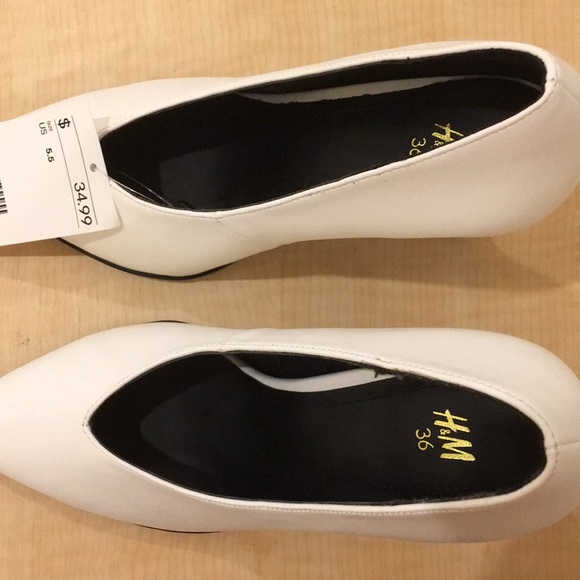 H&M Shoes | Hm White Heels Pumps Court Shoes Nwt | Poshmark